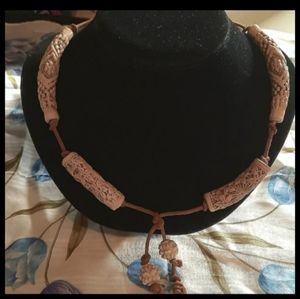 Vintage Boho Clay Beaded Necklace